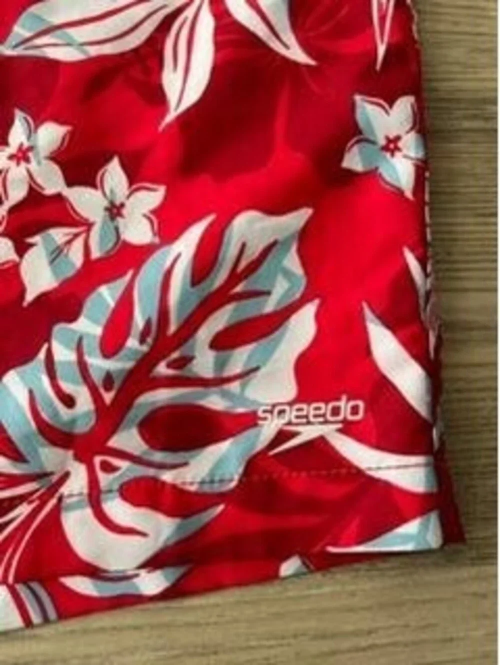 Speedo Swim Trunks Mens XXL Red Floral Hibiscus Board Shorts Mesh Lined